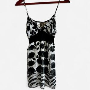 Carolina Y2K Black & White Floral Sheer Babydoll Top | Size S